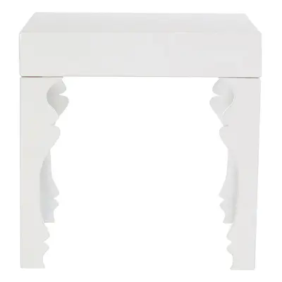 Premier Housewares Luis White High Gloss Side Table