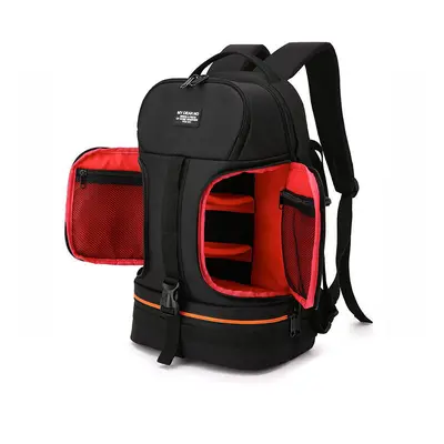 (Red) No Side Open Travel Carry Camera Bag Backpack for Canon for Nikon DSLR Camera Tripod Lens 