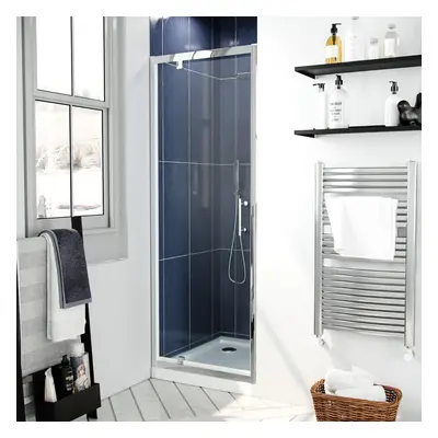 Jupiter 760mm Modern Pivot Shower Door Enclosure Screen Safety Glass