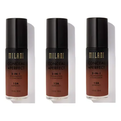 Milani Conceal And Perfect In Foundation + Concealer Espresso 30ml x3