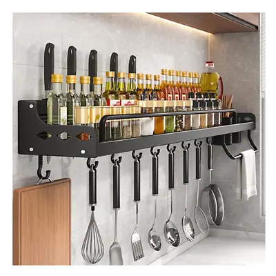 Wall-mounted Kitchen Storage Shelf Spice Racks Knife Holder Spoon Hanging Rack Punch-free Kitch