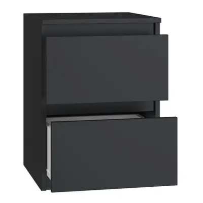 (Large Bedside) MODERN - Black Chest Of Drawers Bedroom Furniture Storage Bedside to Drawers