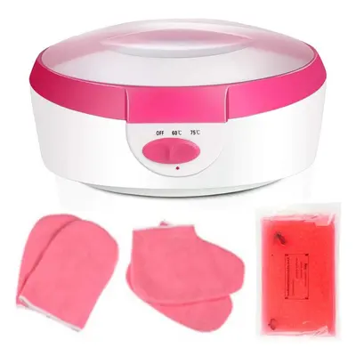 (pink) Warmer Wax Machine Paraffin Heater For Hand Foot Spa Skin Rejuvenation Pedicure Waxing Ki