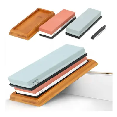 400/1000+3000/8000 Grit Premium Whetstone Cut Sharpening Wet Stone Set