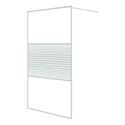 vidaXL Walk-in Shower Wall White 115x195 cm Clear ESG Glass Shower Screen