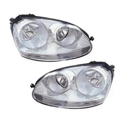 VW Golf Mk5 Hatchback 5/2004-6/2009 Chrome Headlights Lamps Pair O/S & N/S