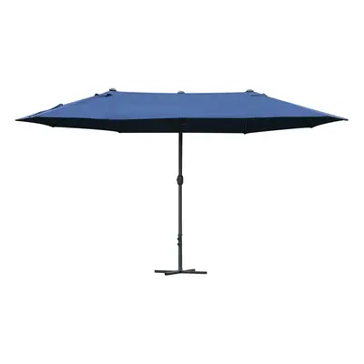 Outsunny 4.6M Garden Patio Umbrella Canopy Parasol Sun Shade w/ Base Blue