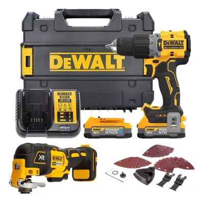 Dewalt DCD805E2T 18v XR Brushless Powerstack Combi Hammer Drill + DCS355N Multi