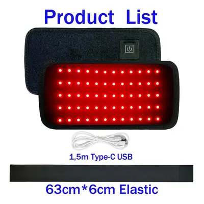 Led Red Light Therapy Belt For Pain Relief 660nm 850nm Red Infrared Light Pad For Waist,back,abd