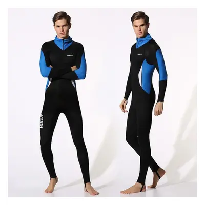 (blue, M) Jellyfish Suit Men&apos;s One Piece Hooded Snorkeling Suit+diving Sun Protection Jelly