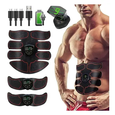 Abs Trainer Fitness Training Gear Ems Abdominal Muscle Stimulator With Lcd Display Usb Rechargea