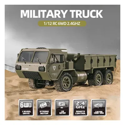 (army green) Fayee 1/12 Rc 6wd 2.4ghz Military Truck Army Truck Off-road Car Rtr Car Gift For Ad