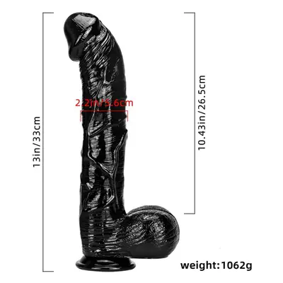 (black, 33cm) Sucker Big Black Dildo Anal Plug Fisting Realistic Penis Strap On Dick Sex Toys Wo