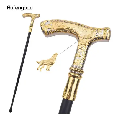 (as the picture) Golden White Wolf Luxury Pattern Walking Stick Party Fashion Elegant Walking St