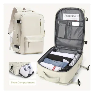 (beige) Travel Backpack For Women Men, Carry On Backpack, Hiking Backpack Waterproof Outdoor Spo