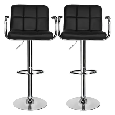 (Black) pcs Bar Stool,Leather Kitchen Bar Stool Swivel Gas Lift