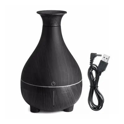 (Black) Touch LED Air Humidifier Aroma Essential Oil Diffuser 200ml Ultrasonic Cool Mist Humidif