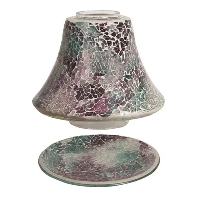 Aroma Accessories Crackle Mosaic Candle Jar Shade & Tray Set - Teal