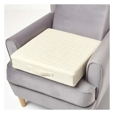 (Cream) Orthopaedic Foam Armchair Booster Cushion Cotton Removable Cover