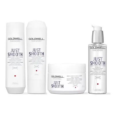 Goldwell Dualsenses Just Smooth Taming Shampoo 250ml, Conditioner 200ml, 60sec Treatment 200ml, 