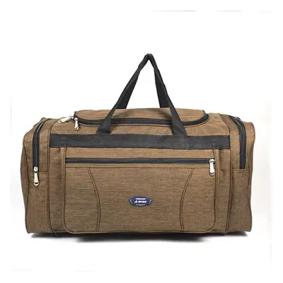 (Brown, M) Multi-Size Oxford Fitness Training Gym Bag Durable Outdoor Travel Handbag Sport Tote 