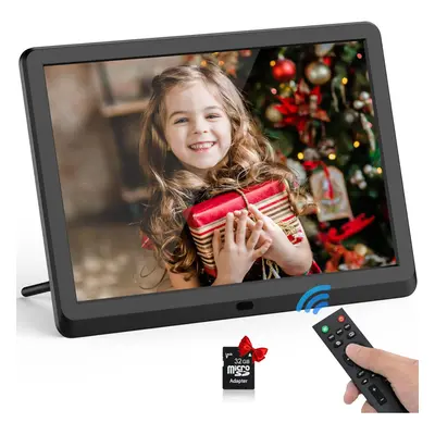 (10inch 32GB Card, Black) Digital Photo Frame with 32GB Memory Card and Remote Control, 1920x108