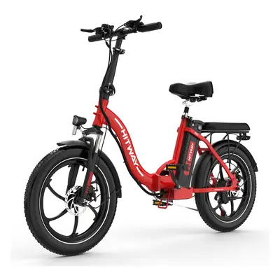 (Red) Hitway BK6SL Folding Electric Bike 250W E-bike