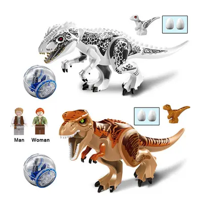 2Pcs Large Dinosaur Figure Big Size Indominus T Rex Blocks Lego Toys