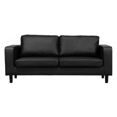 Box Black Leather Seater Sofa