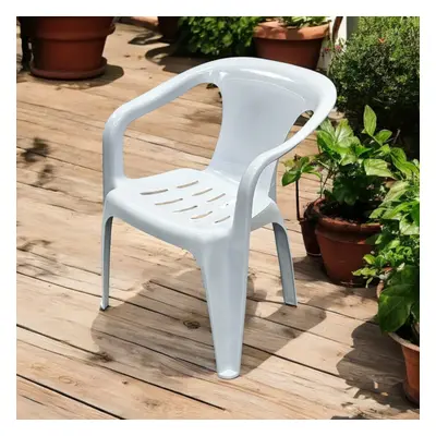 Garden Patio Chairs, White Plastic Patio Chairs, Stackable Chairs