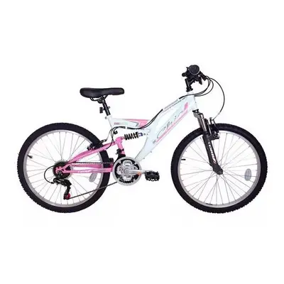 Dallingridge Chic Girls Full Susp Mountain Bike 24" Wheel White Pink