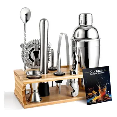 (A) 10pcs Bartending Tools Set Stainless Steel Cocktail Shaker Kit Mixology Drink Mixer Mixing G