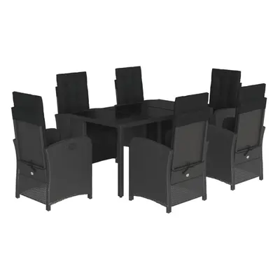 (black, cm table length/ piece) vidaXL Bistro Set Piece with Cushions Bistro Table & Chair Black