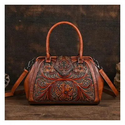 (brown) Spring New Retro Embossed Women Leather Bag Luxury Handbag Versatile Female Shoulder & C