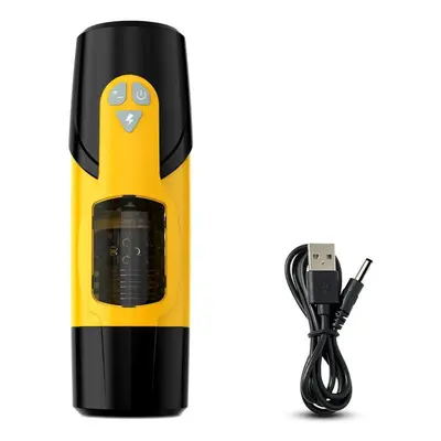 (yellow) Automatic Male Masturbator Telescopic Rotation Vagina Masturbation Adults Sex Toys For 