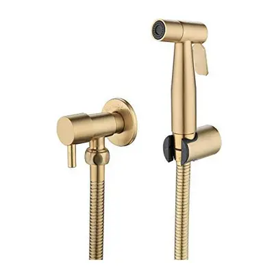 Stainless Steel Bidet Spray Head KIT -SUS304 Spray Gun Bidet Sprayer Set Brushed Gold Angle Valv