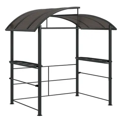 Outsunny BBQ Patio Canopy Gazebo with Interlaced Polycarbonate Roof Shelves