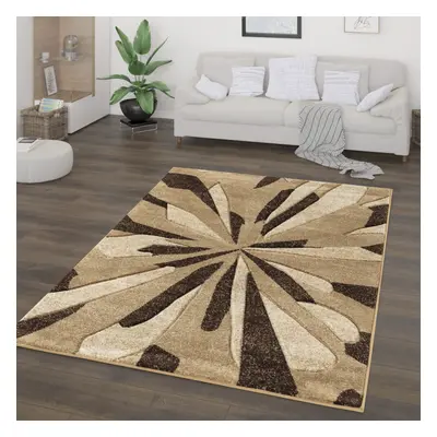 (BROWN / BEIGE, cm x cm) Geometric Multicolored Carved Living Room Rug