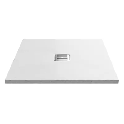 900mm Premium Slimline Square Shower Tray - Slate White