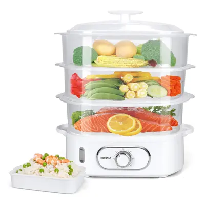 (Fitfoodie Pro) Tier Electric Food Steamer 12L, 900W Vegetable Steamer with Minute Timer, BPA Fr