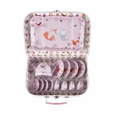 Kids Pink Woodland Friends Picnic Box Tea Set