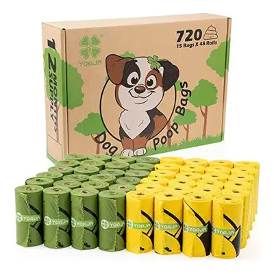 YORJA Dog Poo Bags, Pet Poop Bags, Extra Thick and Strong 100% Leak-Proof Biodegradable Waste Ba