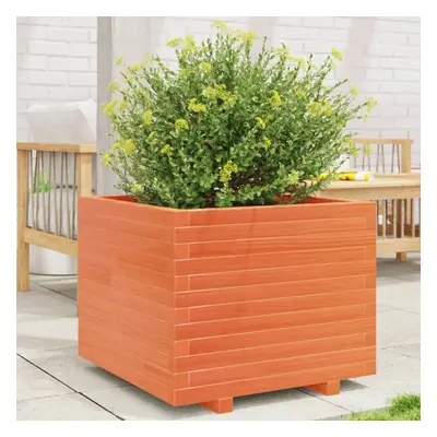 vidaXL Garden Planter Outdoor Flower Pot Planter Pot Wax Brown Solid Wood Pine