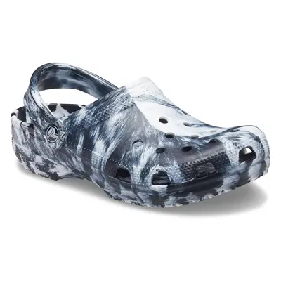 (White, (Adults')) Crocs Marble Thermoplastic White/Black Clogs