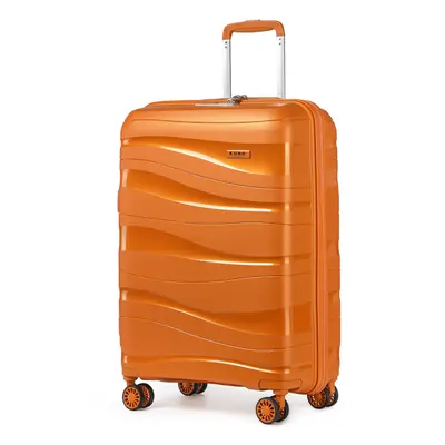 (Orange, inch) One Or Four Pieces Lightweight PP Hard Shell Suitcase With TSA Lock