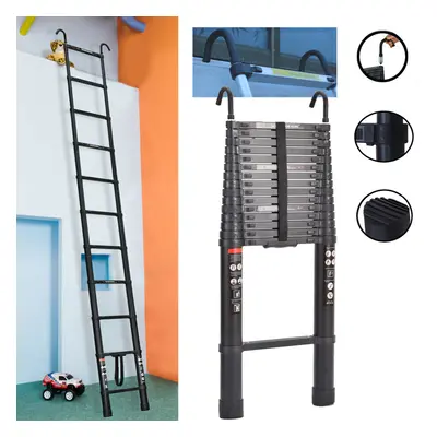 (6.2M/20.3FT) Telescopic Ladder with Hooks Max Capacity 150kgs Aluminum Portable Extension Ladde