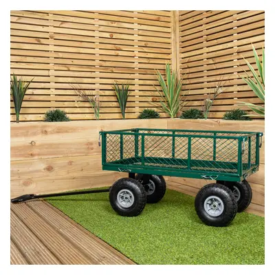 Heavy Duty Green Metal Garden Festival Cart Truck Trolley Wheelbarrow