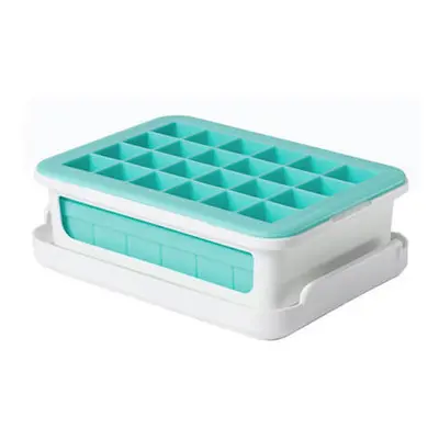 OXO Good Grips Silicone Small Ice Cube Tray for Cocktails with LidLight Blue