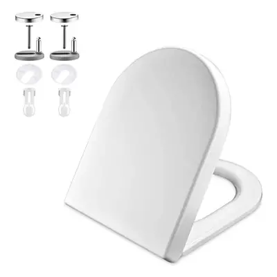 GRIFEMA G951 Toilet Seat,Soft Close D-Shape Toilet Lid with Quick Release for Easy Clean,Anti-ba