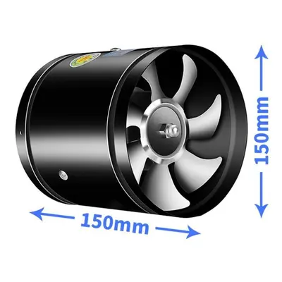 (black, Inch) Round Inline Booster Duct Fan Exhaust Ventilation Fan With Low Noise For Kitchens,